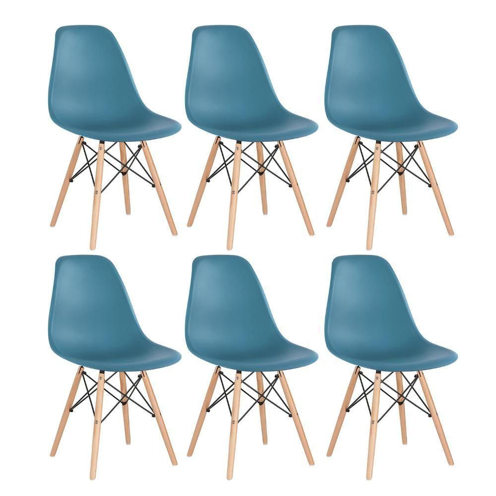 6 Cadeiras Charles Eames Eiffel Dsw Clara Turquesa