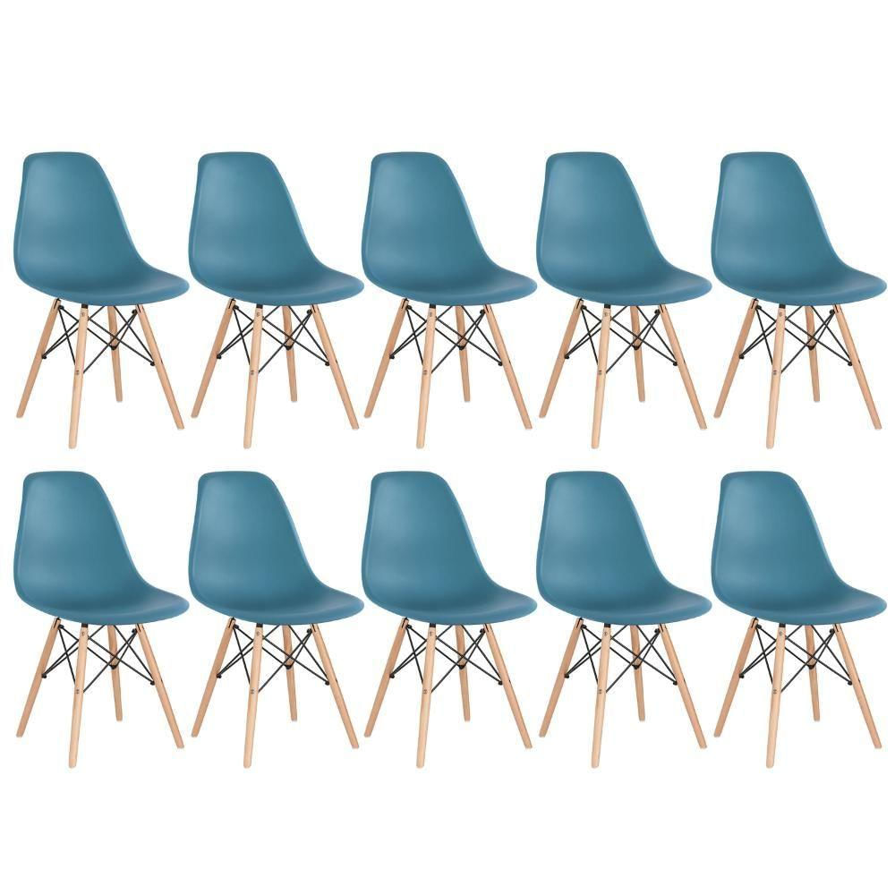 10 Cadeiras Charles Eames Eiffel Dsw Clara Turquesa