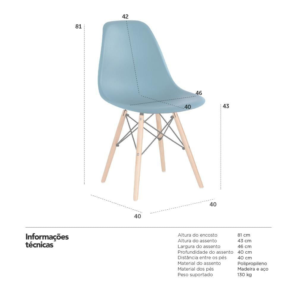 3 Cadeiras Charles Eames Eiffel Dsw Clara Turquesa