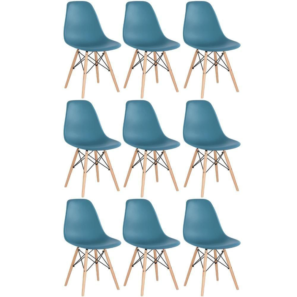 9 Cadeiras Charles Eames Eiffel Dsw Clara Turquesa