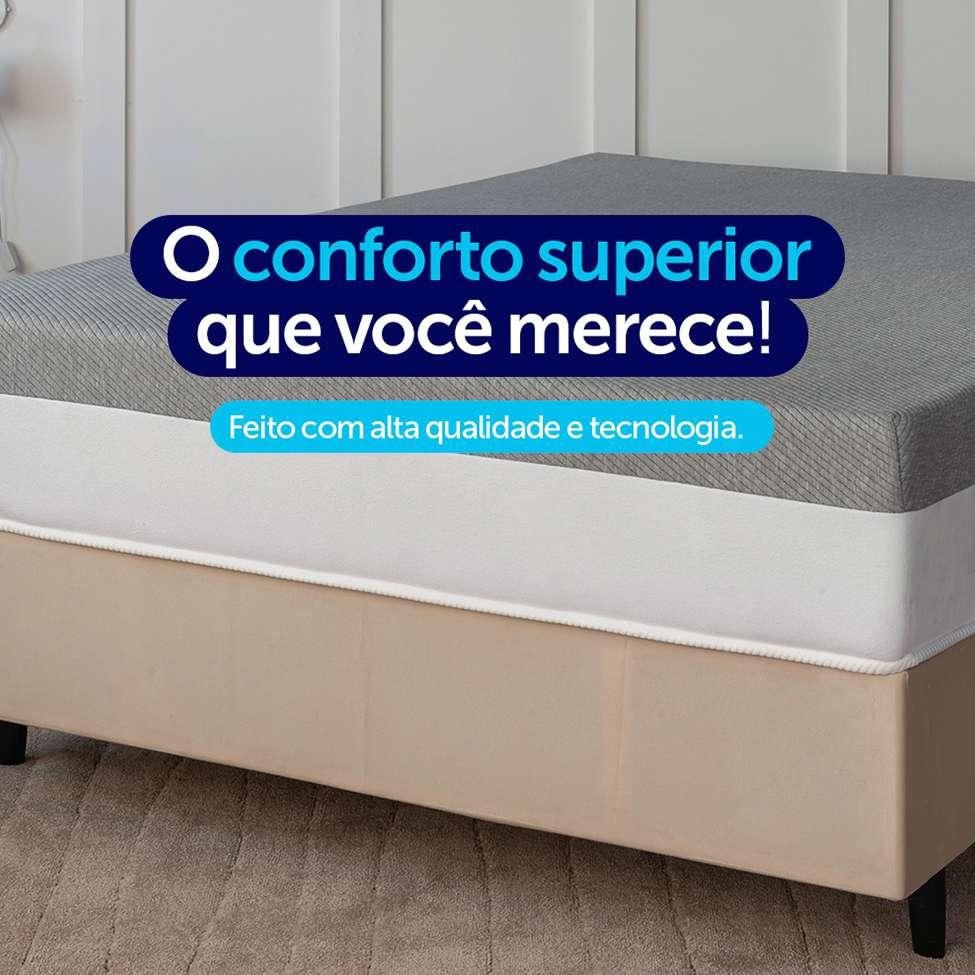 Colchão Viúva Guldi Dream Mola Ensacada (30x128x188) Cinza e Branco