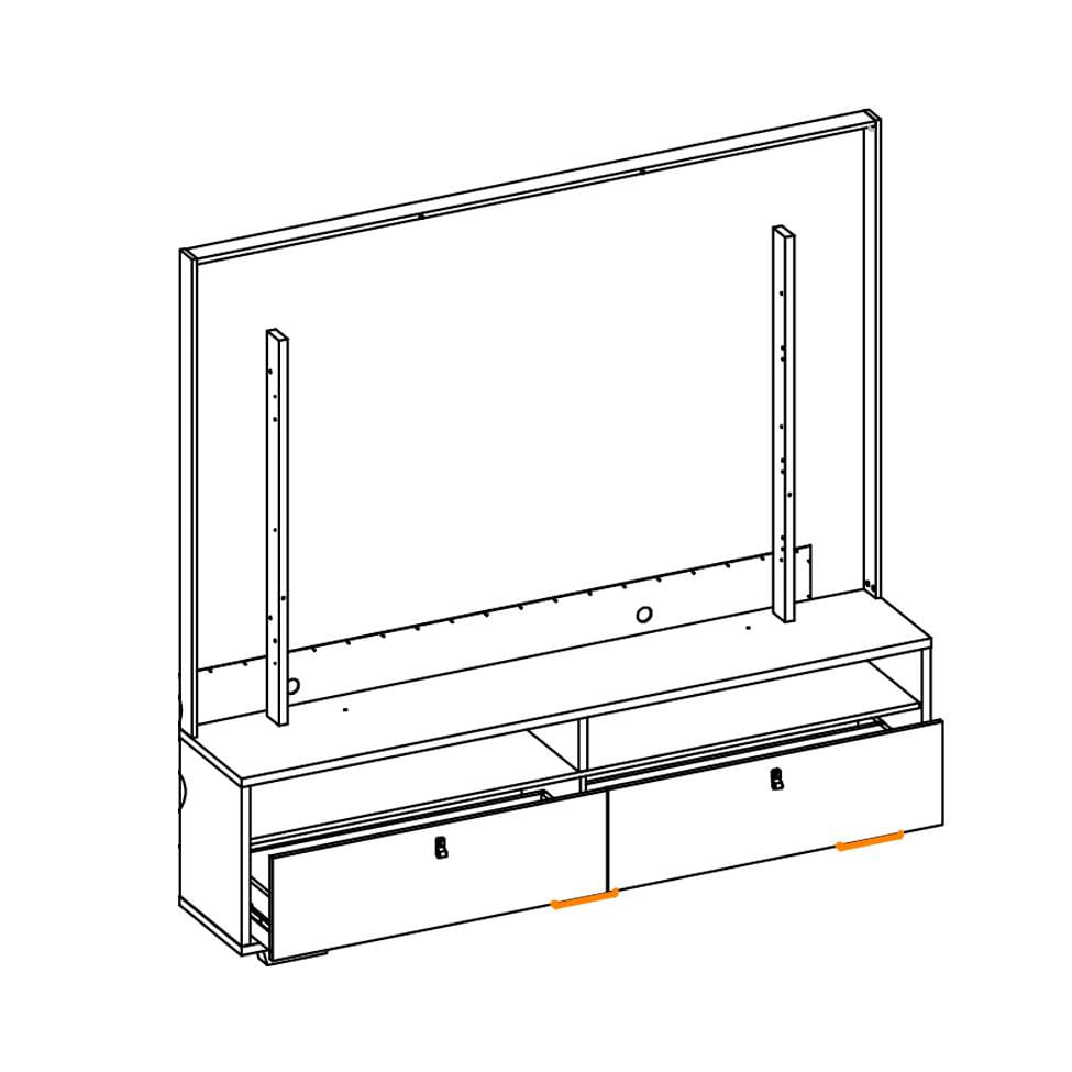 Estante para Home Theater e TV até 70 Polegadas Fox 2 GV Freijó e Off White