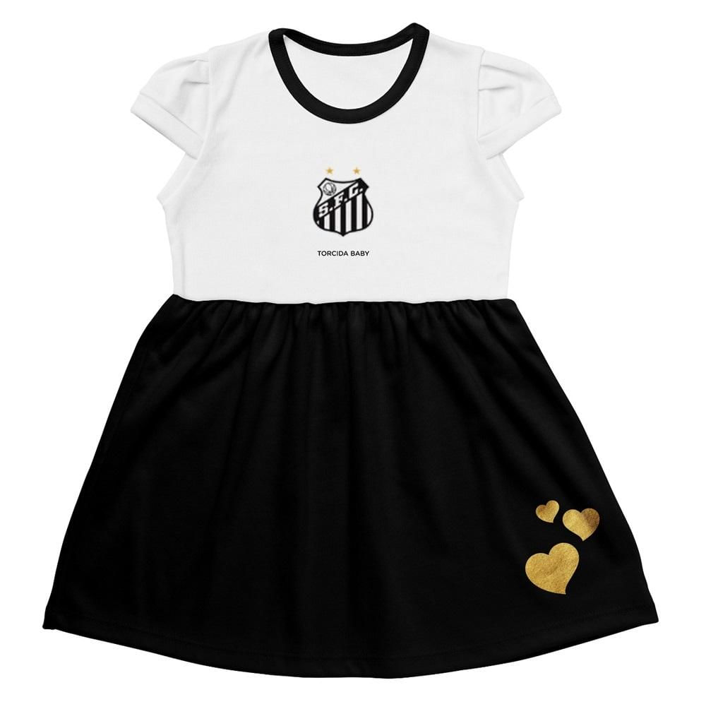 Vestido Infantil Santos Canelado Torcida Baby