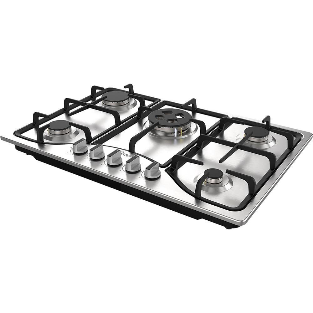 Cooktop A Gás Inox 5 Bocas Oster Semiprofissional Bivolt Bivolt