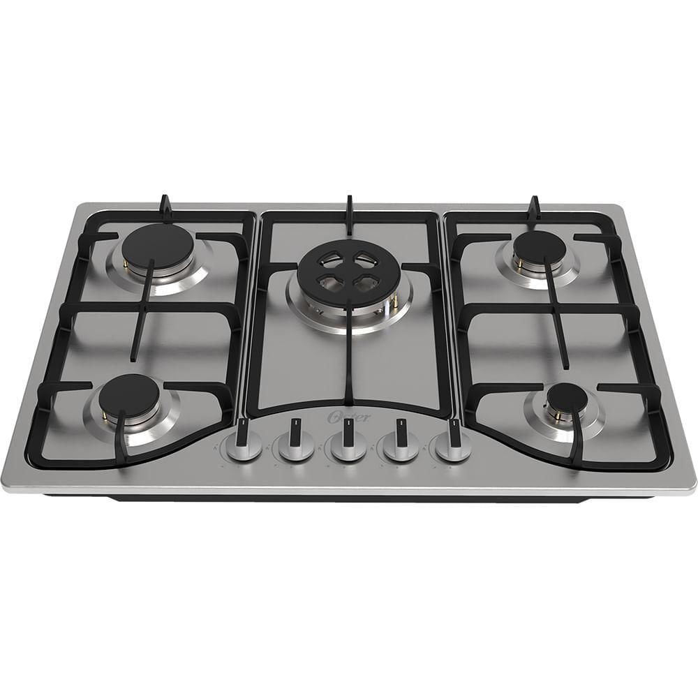 Cooktop A Gás Inox 5 Bocas Oster Semiprofissional Bivolt Bivolt