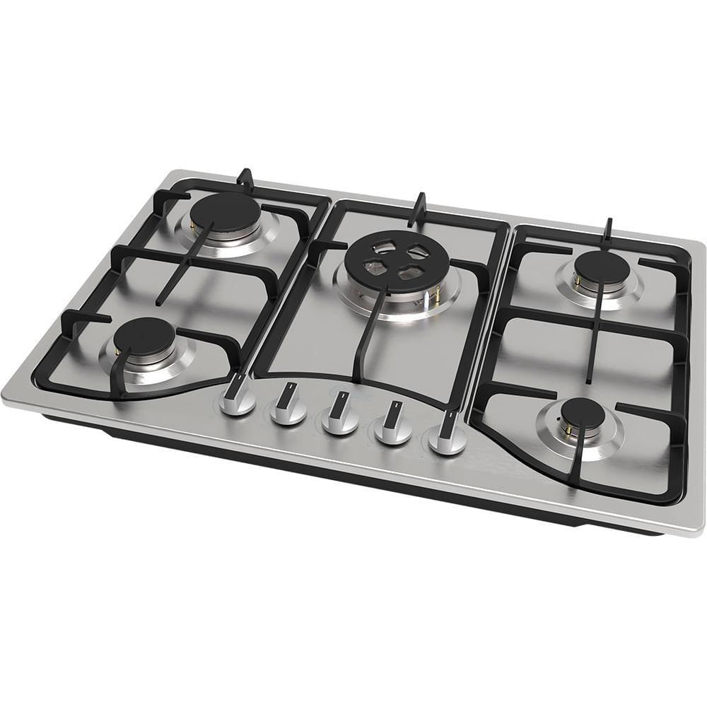 Cooktop A Gás Inox 5 Bocas Oster Semiprofissional Bivolt Bivolt