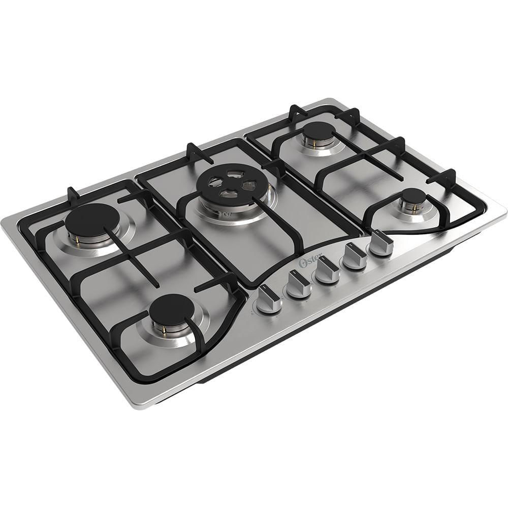 Cooktop A Gás Inox 5 Bocas Oster Semiprofissional Bivolt Bivolt