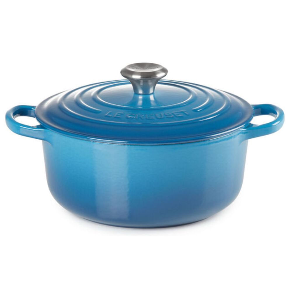 PANELA LE CREUSET REDONDA SIGNATURE EM FERRO FUNDIDO 16CM AZUL MARSEILLE 21177162002430