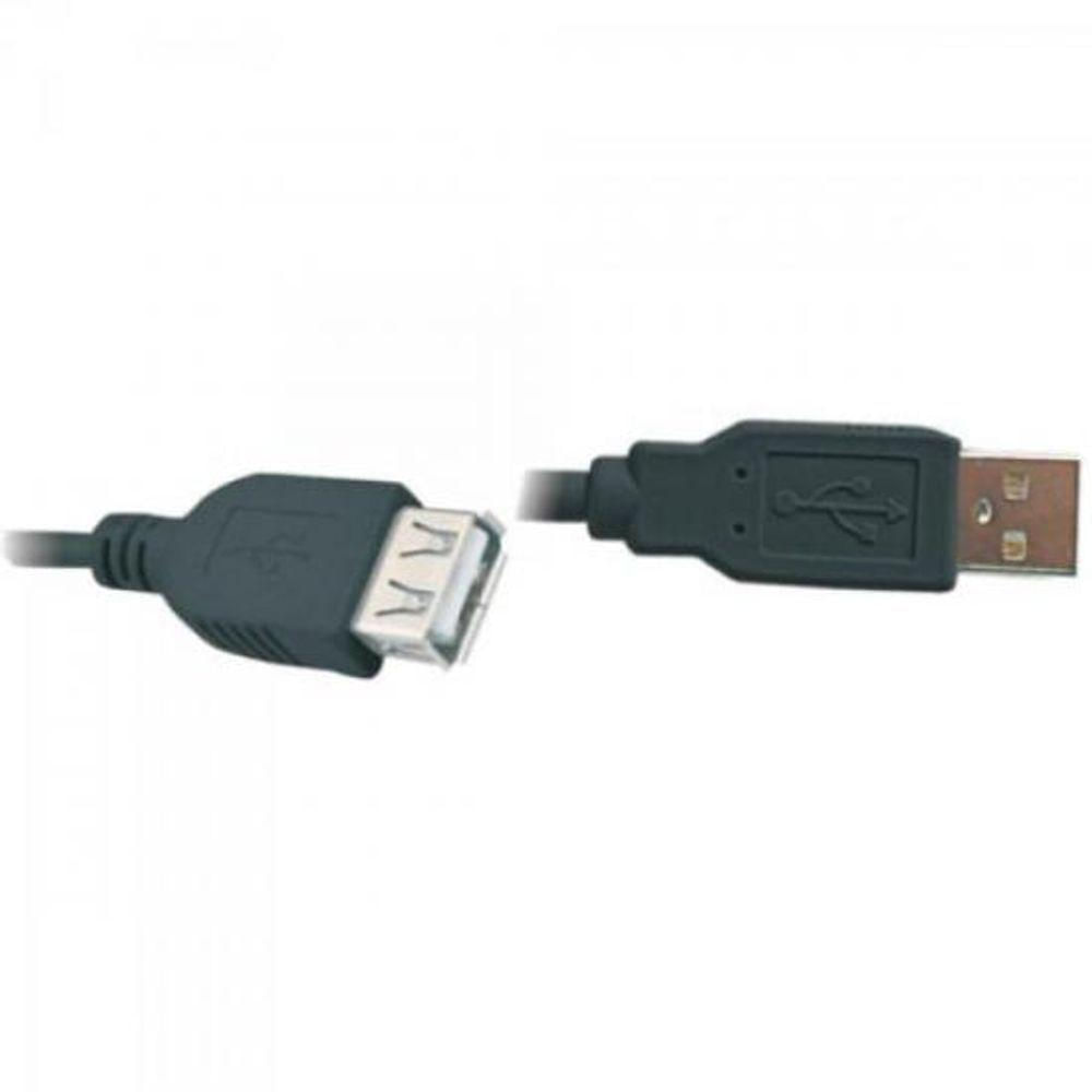 Cabo Usb2.0 A Macho + A Femea 1,8 Metros Preto Plus Cable