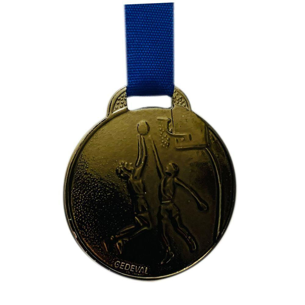 Medalha Basquete Ouro Prata Bronze 35mm Aço Esportiva Fita bronze