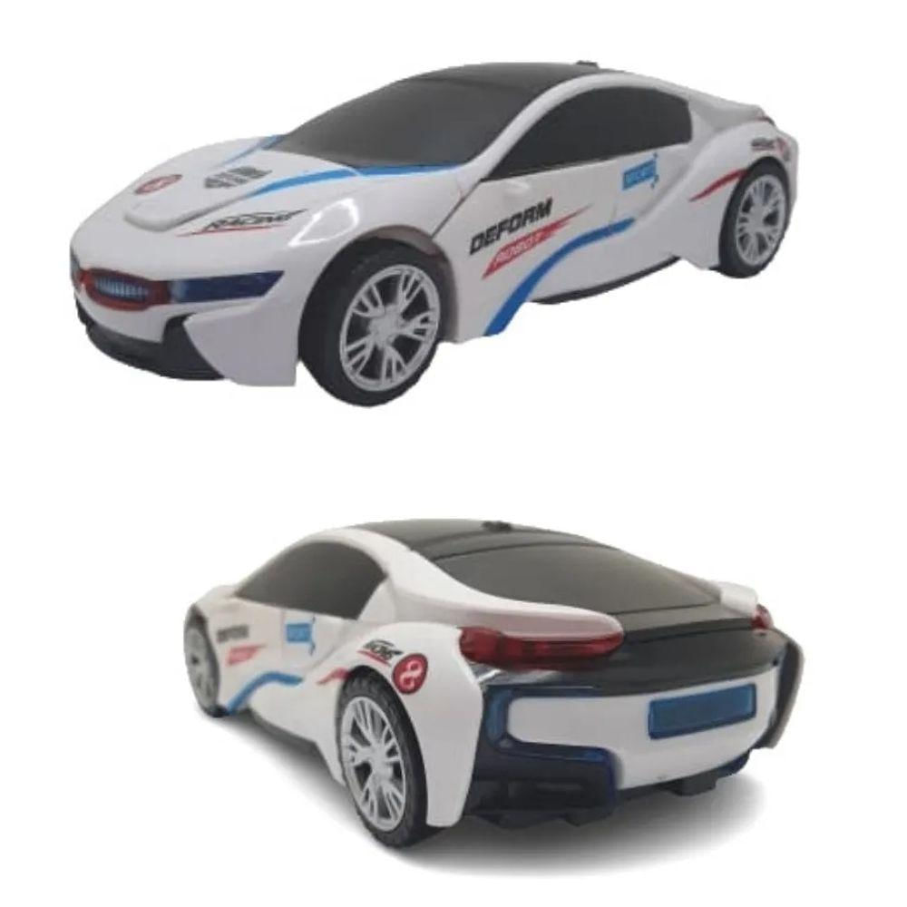 Carro Robô Bmw Brinquedo Com Luz E Som Em Branco