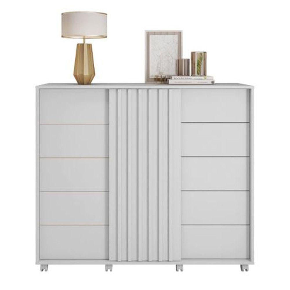 Comoda Caemun Pegasus 2 Portas 5 Gavetas Branco