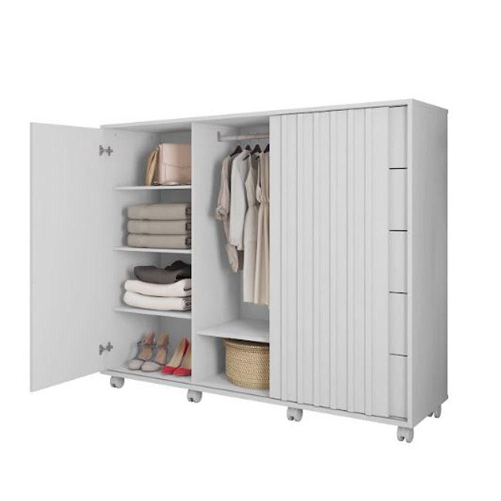 Comoda Caemun Pegasus 2 Portas 5 Gavetas Branco