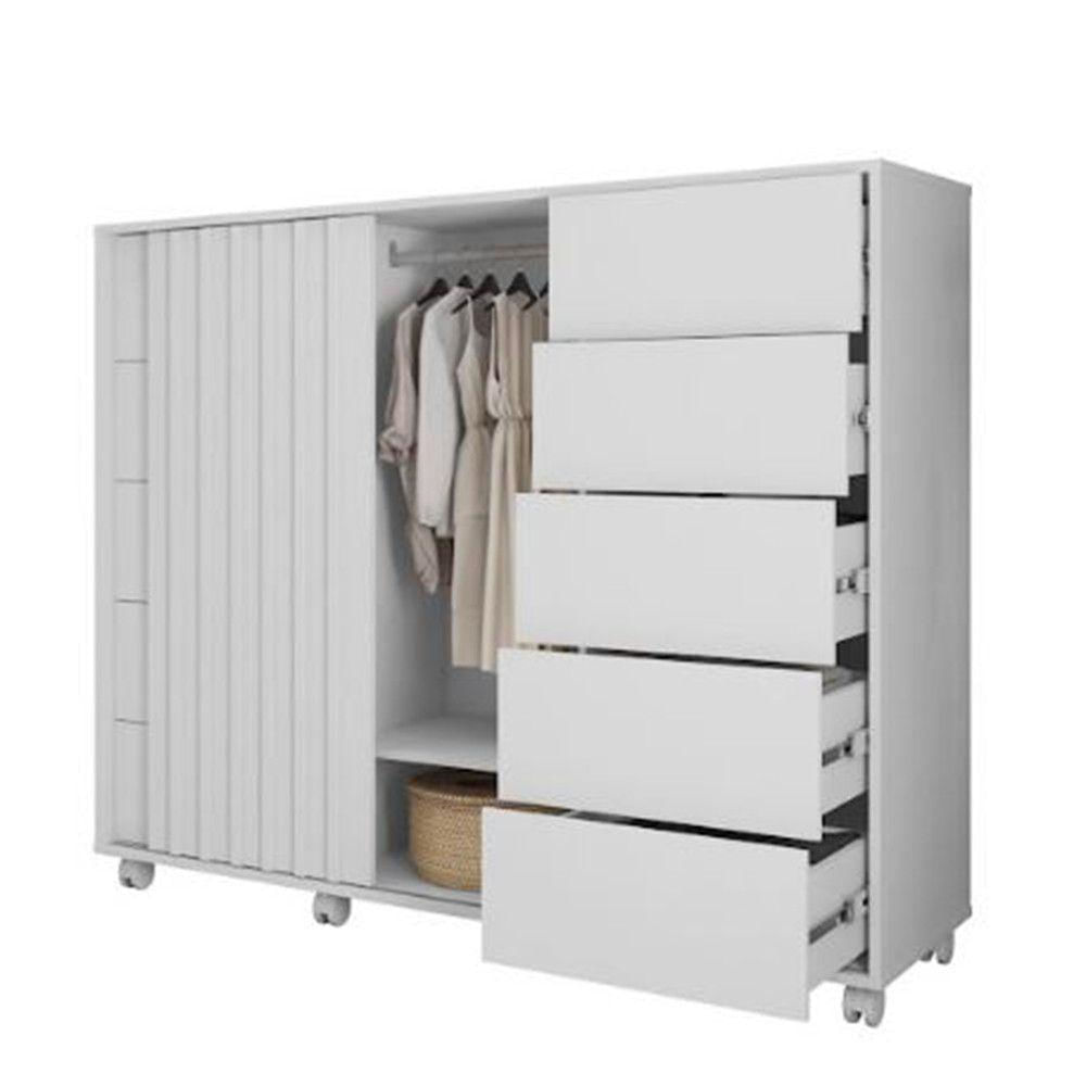 Comoda Caemun Pegasus 2 Portas 5 Gavetas Branco