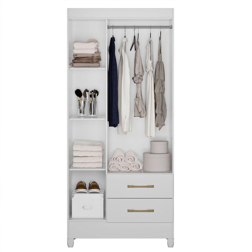 Guarda Roupa de Solteiro com 3 Portas 82x182cm Lima Moval Branco Flex