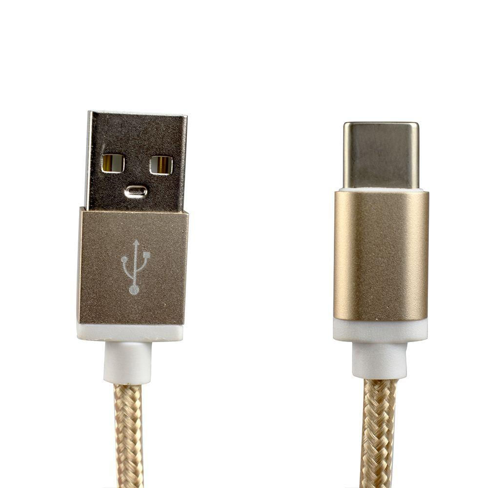 Cabo Usb Evus Fast Charge Type C 1.0m C-055 Gold Blister