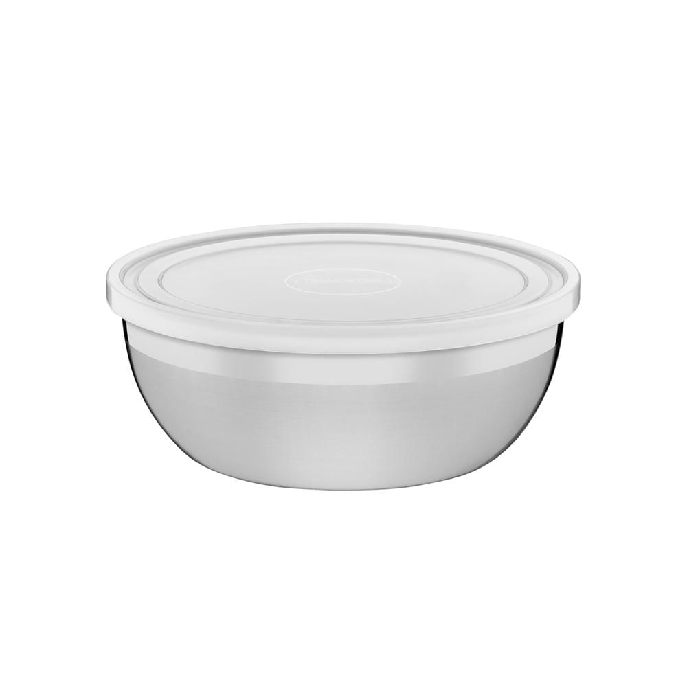 Pote Tramontina Freezinox Redondo em Aço Inox com Tampa Plastica 22 cm 2,9 L