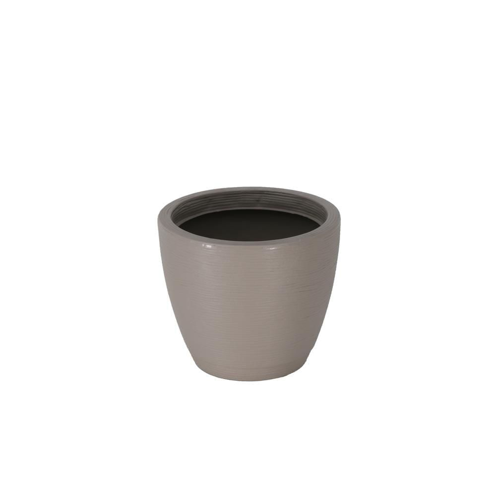 Vaso com Prato Tramontina Asteca 24 Cm Polietileno Concreto