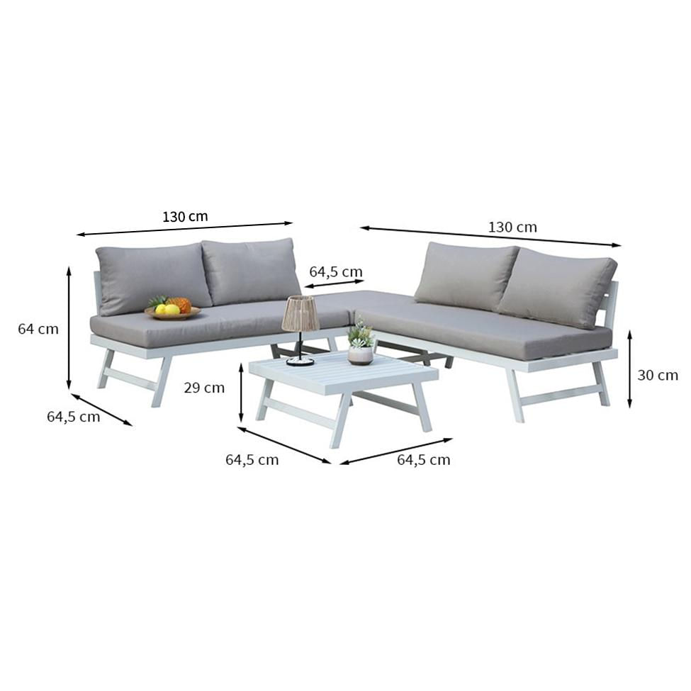 Conjunto de Área Externa Summit Cinza e Branco