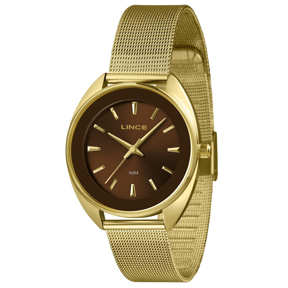 Relógio Lince Feminino Ref: Lrgj175l38 N1kx Casual Mesh Dourado