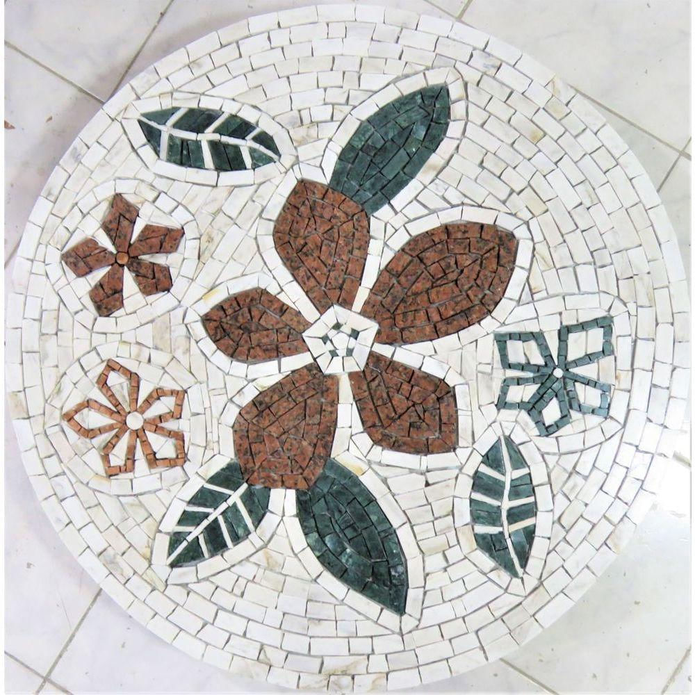 Mandala Mosaico Floral Flor De Ibisco Tamanho 80cm