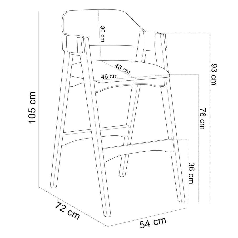 Kit 06 Banquetas Altas Para Cozinha Sala de Jantar Bar Suran L02 Linho Cinza Escuro - Lyam Decor