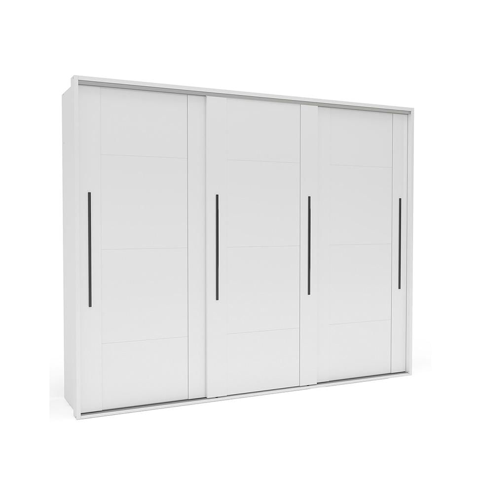 Guarda-Roupa Casal Sevilha Flex com Pés 3 PT 4 GV Branco 213cm