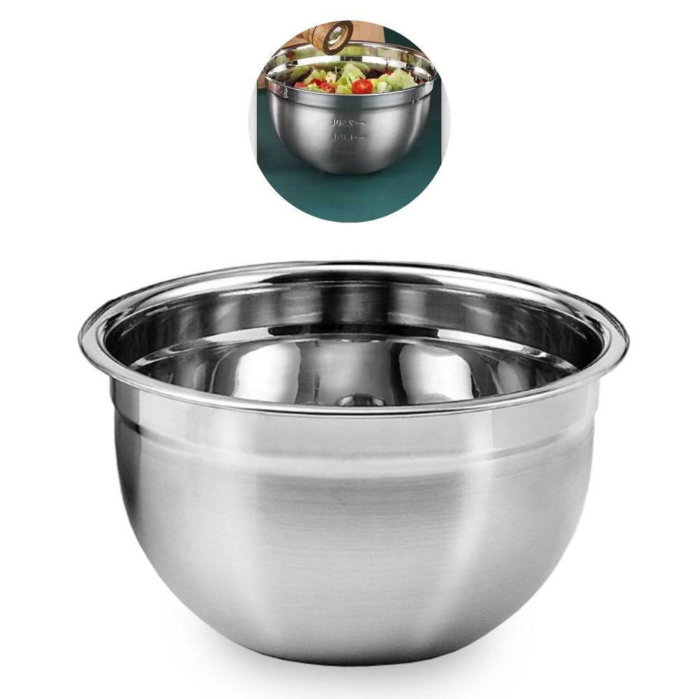 Tigela Mixing Bowl Aço Inox Multiuso Salada Molho Creme 26cm