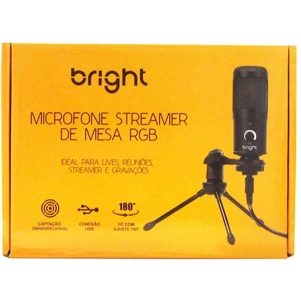 Microfone De Mesa Bright Streamer Rgb