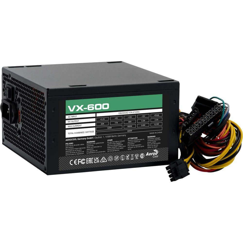Fonte Gamer Atx Aerocool Vx-600 600w Sem Cabo