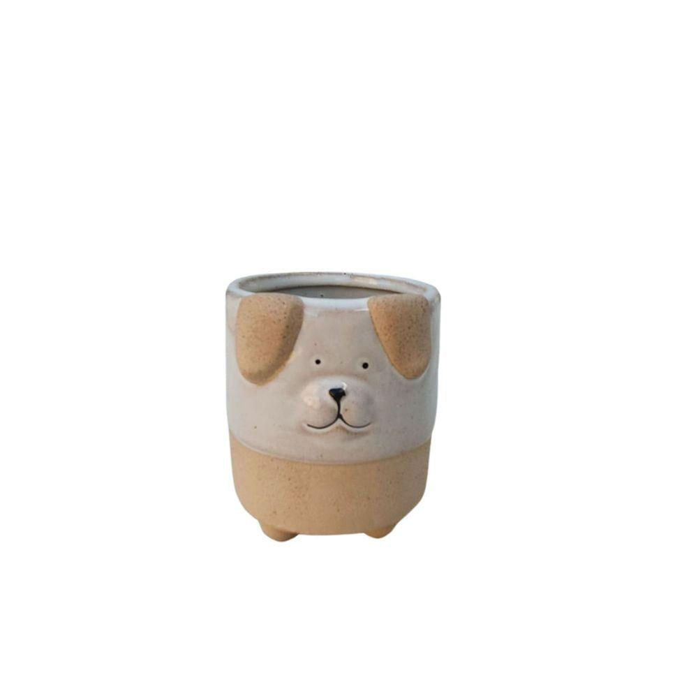 Vaso Cachorro Grés Pequeno - Decoração Divertida