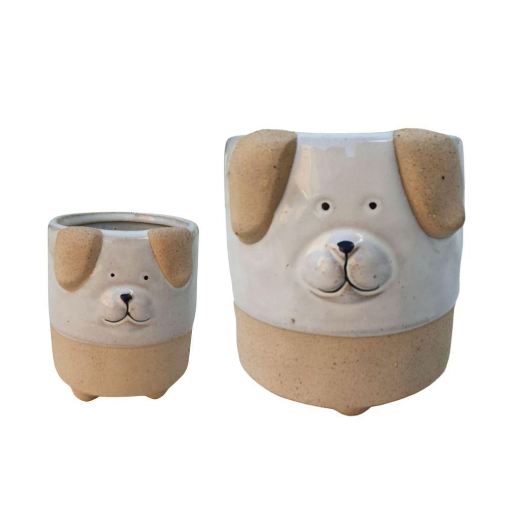 Vaso Cachorro Grés Pequeno - Decoração Divertida