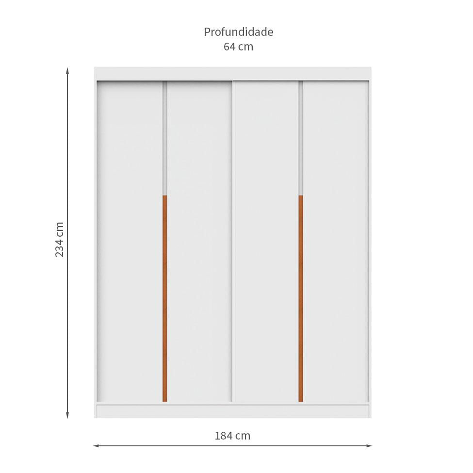 Kit 2 Portas de Correr para Módulo Tuyo com Rodapé Branco 184 cm