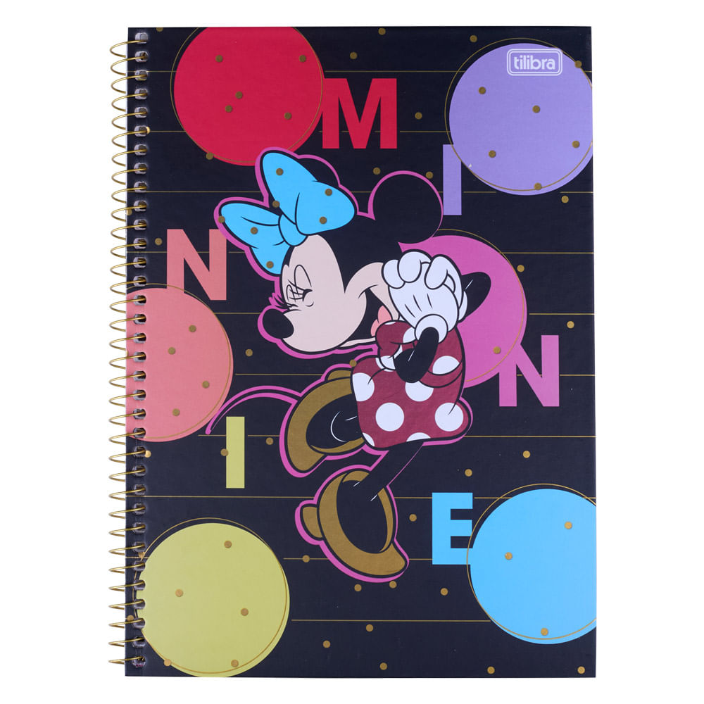 Caderno Universitário Tilibra Espiral Capa Dura Minnie 1 Matéria 80 Folhas Capas Diversas