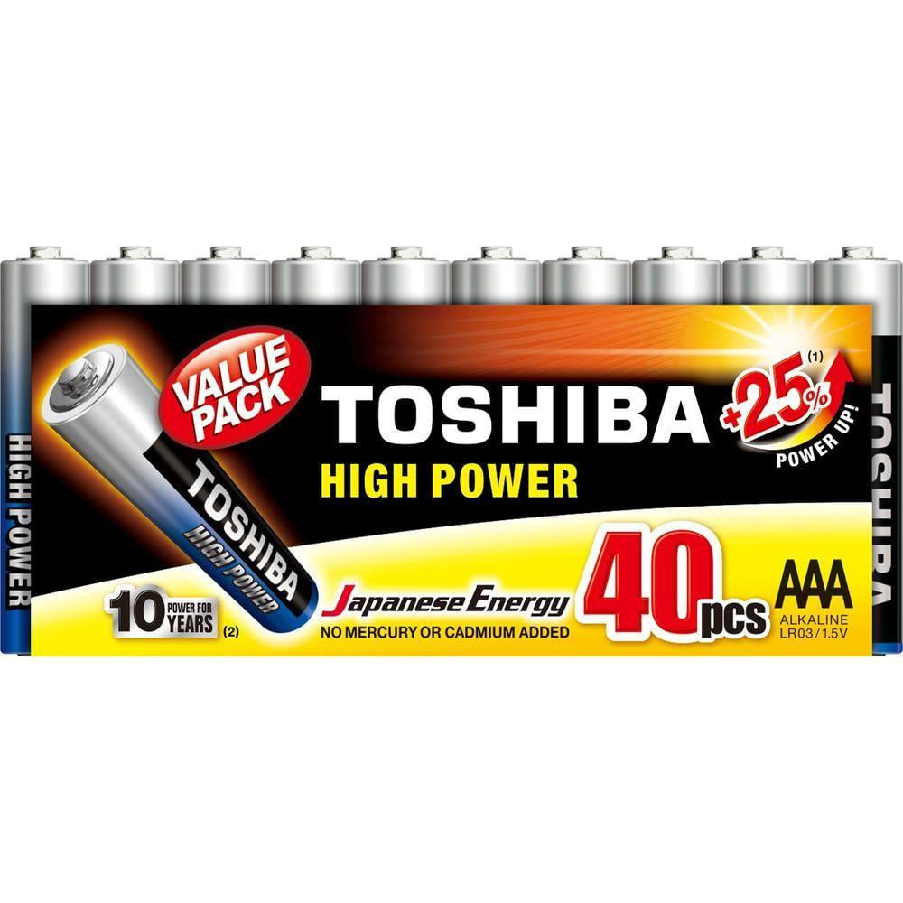 Pilha Alcalina Aaa 1,5v Lr03gcp (c-40 Pilhas) Toshiba