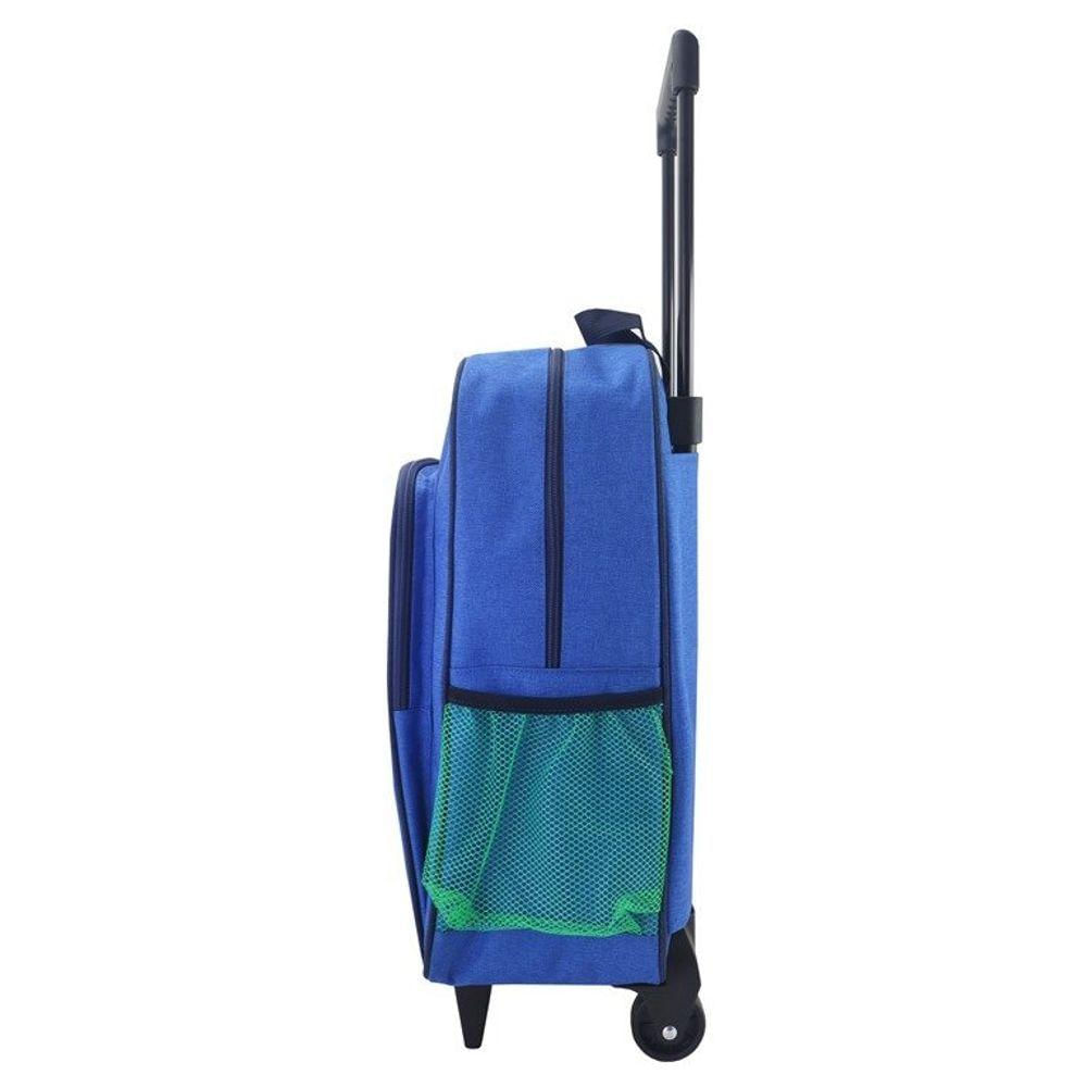 Conjunto Mochila Com Rodinhas Junior E Lancheira Térmica Azul