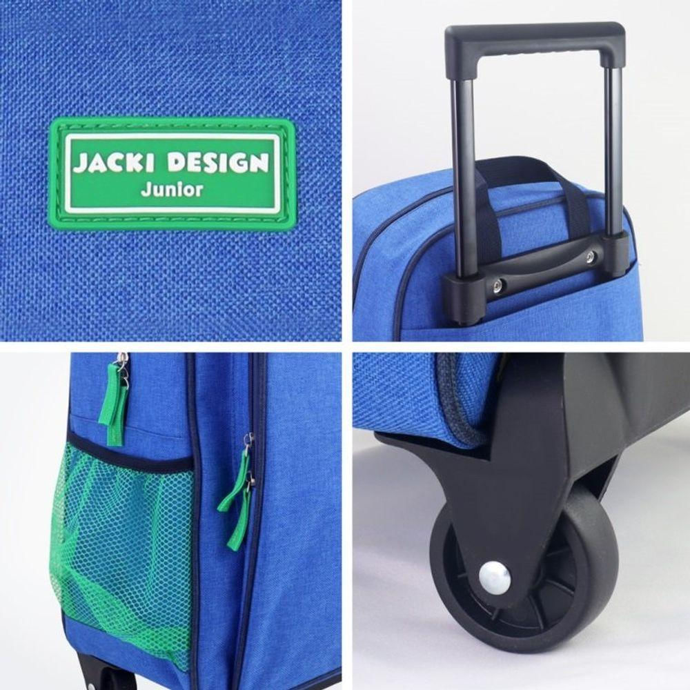 Conjunto Mochila Com Rodinhas Junior E Lancheira Térmica Azul