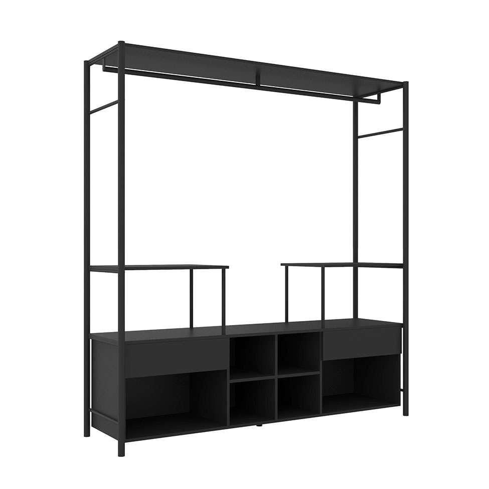 Guarda-Roupa Closet Modulado Barcelona Casal 2 GV Preto