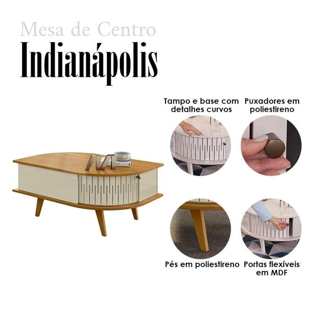 Mesa de Centro com 2 Portas 90x40cm Indianapolis Madetec Cumaru Opala