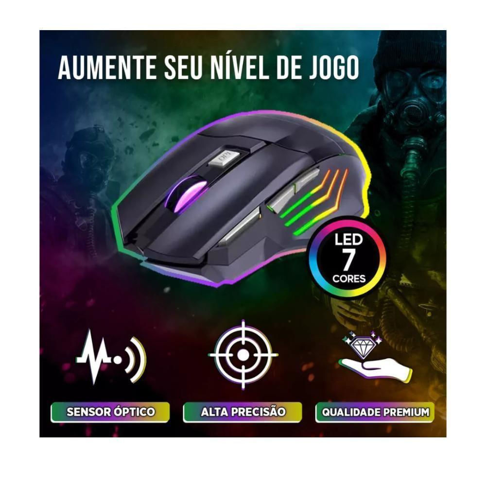 Mouse Gamer óptico Rgb Usb Preto 3200 Dpi Exbom Ms-g260 Preto