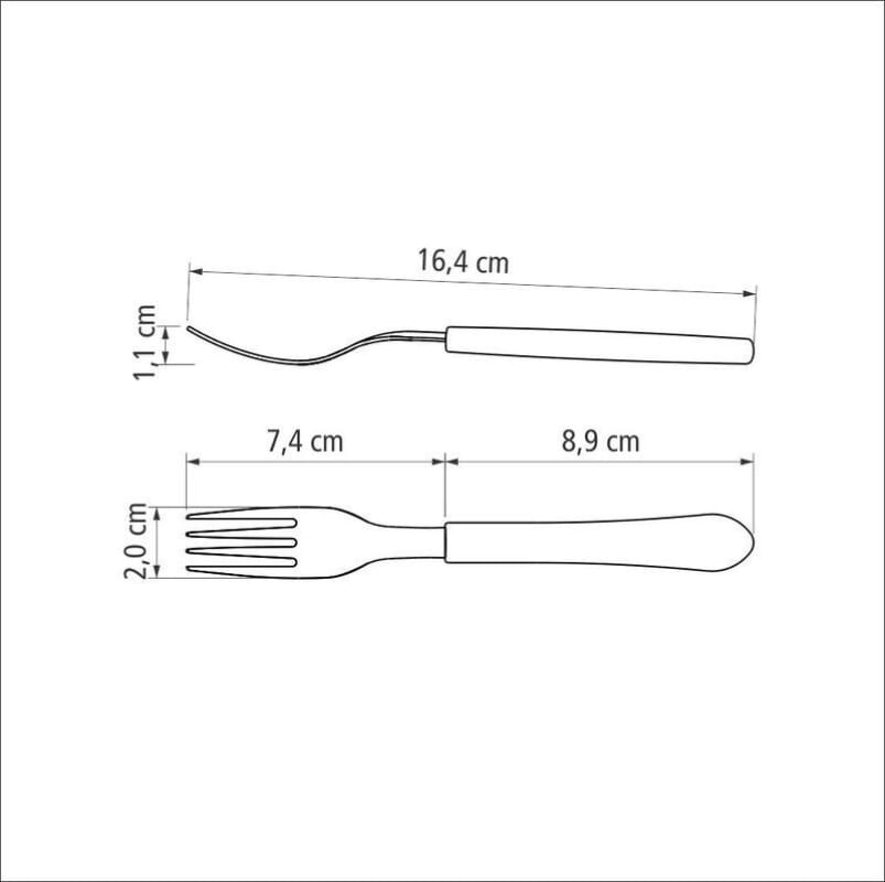 Garfo Para Sobremesa Inox Leme Preto Tramontina