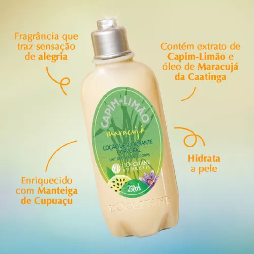 Loção Desodorante Corporal Capim-limão Maracujá 250ml