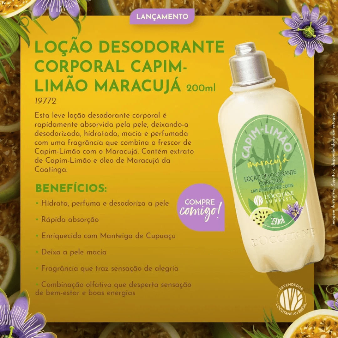 Loção Desodorante Corporal Capim-limão Maracujá 250ml