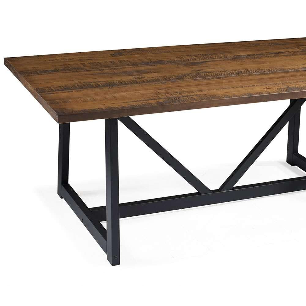 Mesa de Jantar Retangular Industrial Lesoto Marrom e Preta 183 cm