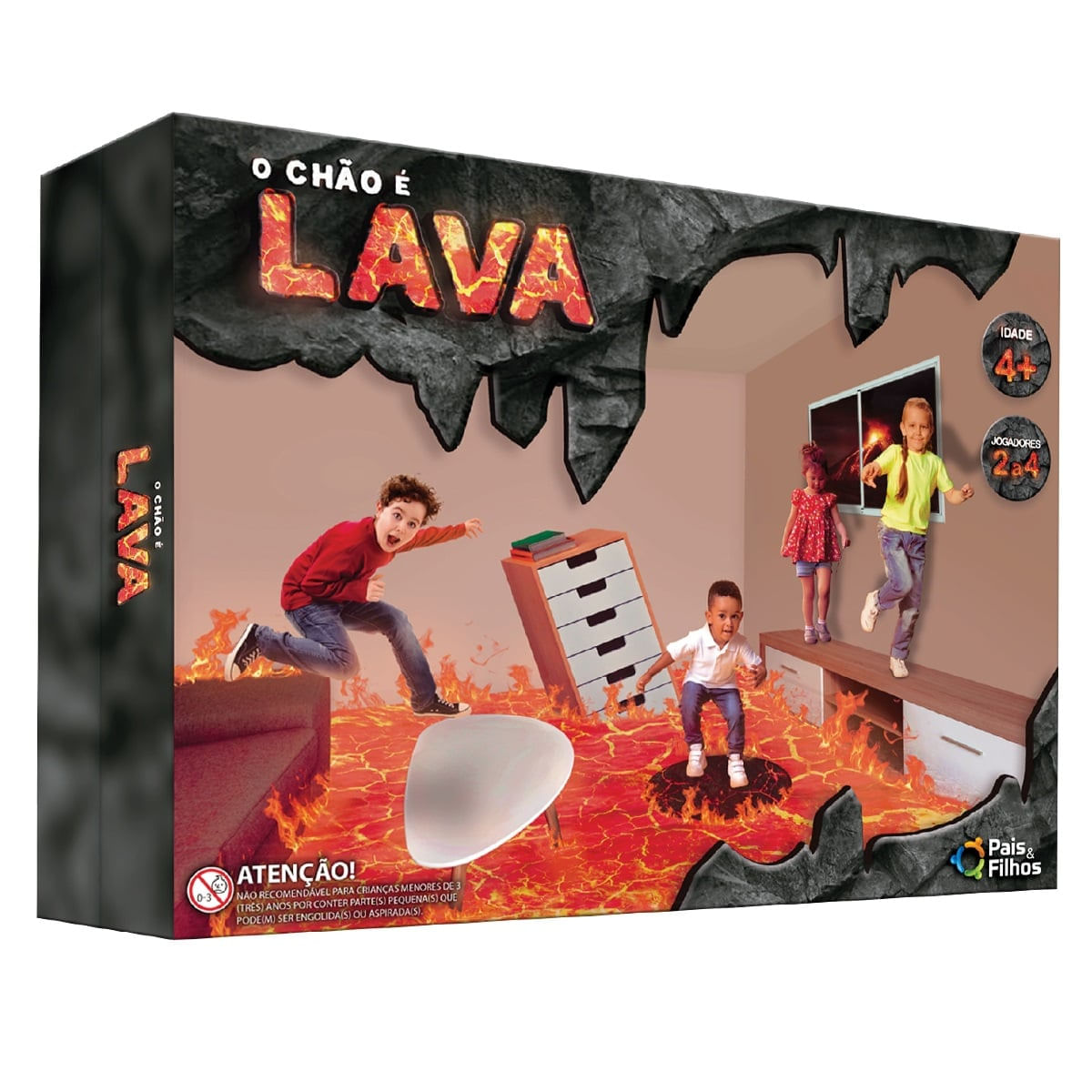 Jogo Divertido O Chão é Lava com Roleta e Placas Pais e Filhos 10797