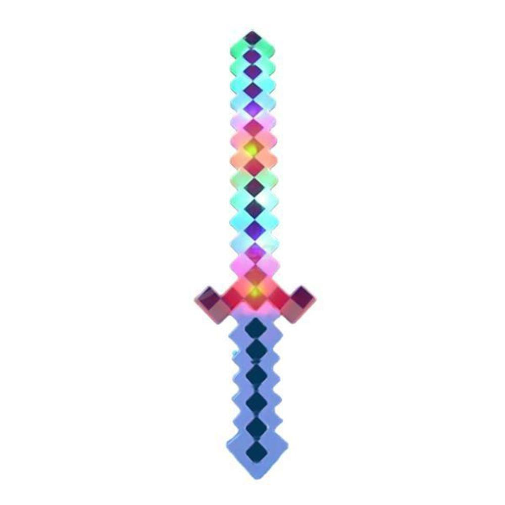 Brinquedo Espada Pixel Minecraft 58cm Som E Luz Azul Nº23