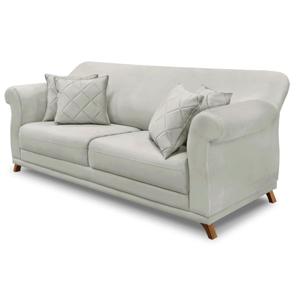 Sofa 3 Lugares Retro Polo 200cm Com Almofada Veludo 2223 Ezz 2223