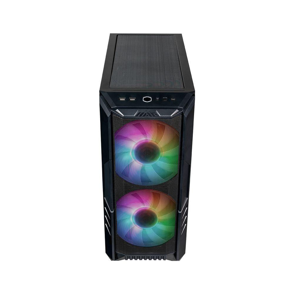 Gabinete Cooler Master Haf 500 Lateral Vidro Temperado - 2 Fans Argb 200mm Led Argb - Preto - H500-kgnn-s00