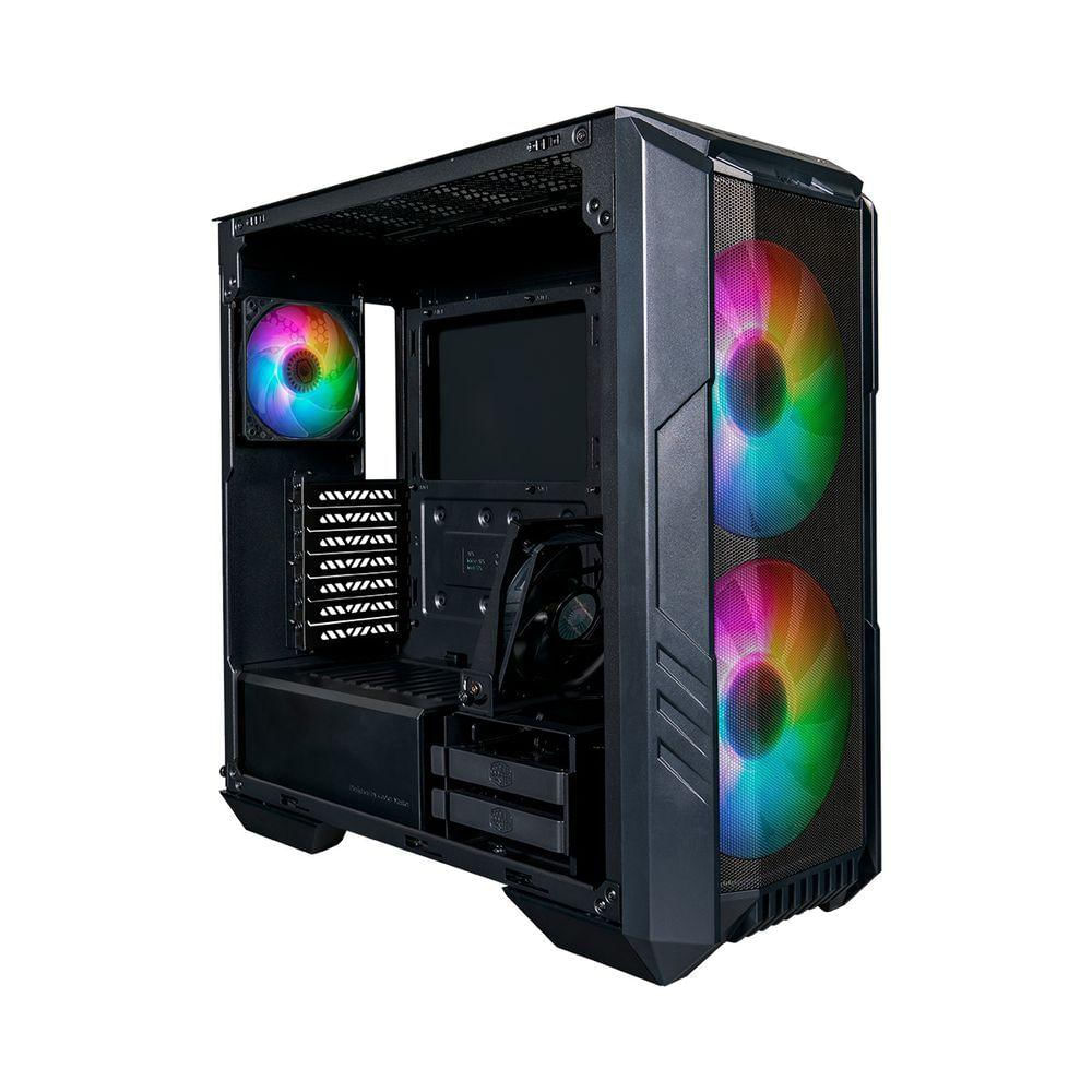 Gabinete Cooler Master Haf 500 Lateral Vidro Temperado - 2 Fans Argb 200mm Led Argb - Preto - H500-kgnn-s00