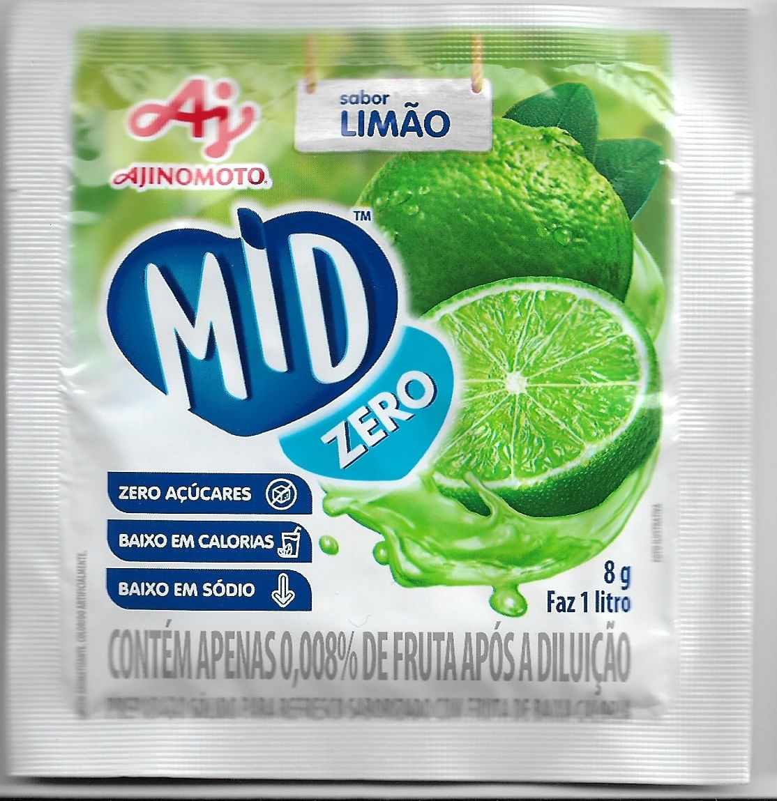 Ajinomoto MID ZERO Suco em Pó Sabor Limão